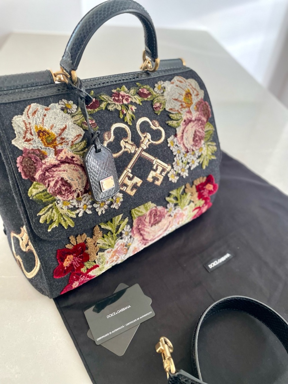Dolce & Gabbana Rare Miss Sicily Floral Embroidered Shoulder Handbag Satchel - Picture 11 of 11